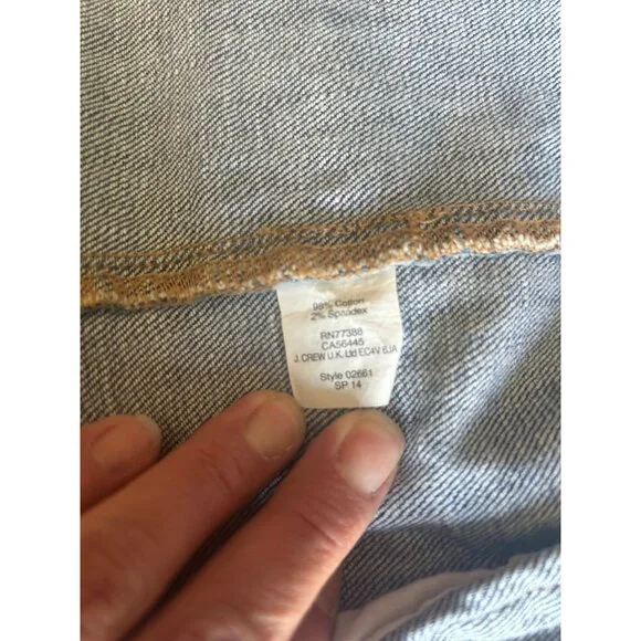 J. Crew Womens Lg Blue Cotton Denim Jacket Button Up Classic Trucker Medium Wash - Picture 7 of 9